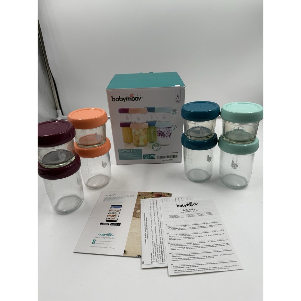 Glass Baby Food Storage Jars - 8 Packs,‎ Freezer & Dishwasher Safe